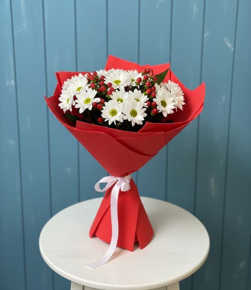 Букет цветов из: Хризантемы в Белом Яре Томской области