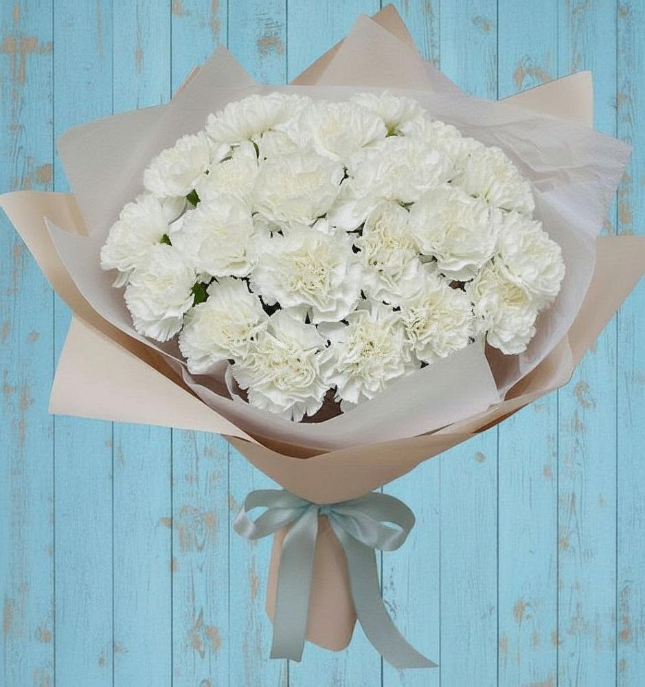 Букет цветов из: Гвоздики в Белом Яре Томской области