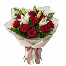 Букет цветов из:  Лилии и Розы в Белом Яре Томской области