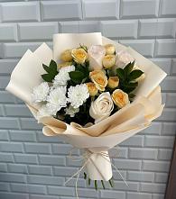 Букет цветов из:  Розы и Хризантемы в Белом Яре Томской области