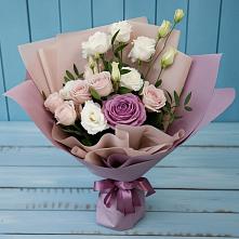 Букет цветов из:  Розы и Лизиантусы #REPLACE_PRED# Белом Яре Томской области