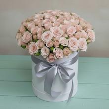 Цветочная композиция из Розы в шляпной коробке в Белом Яре Томской области