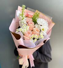 Букет цветов из:  Хризантемы и Розы в Белом Яре Томской области