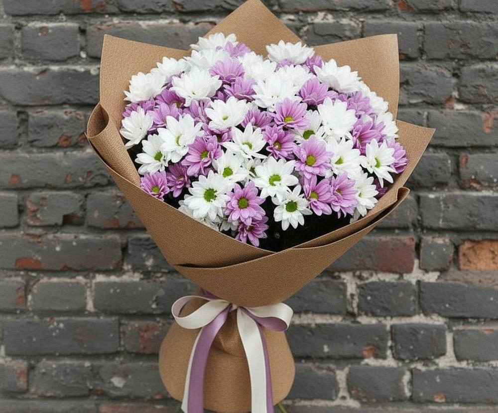 Букет цветов из: Хризантемы в Белом Яре Томской области