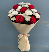 Букет цветов из:  Розы и Хризантемы в Белом Яре Томской области