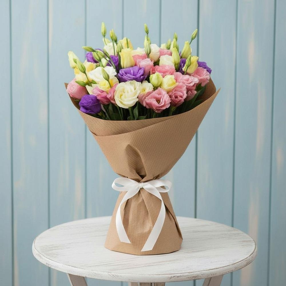 Букет цветов из: Лизиантусы в Белом Яре Томской области