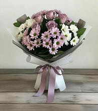 Букет цветов из:  Хризантемы и Розы в Белом Яре Томской области