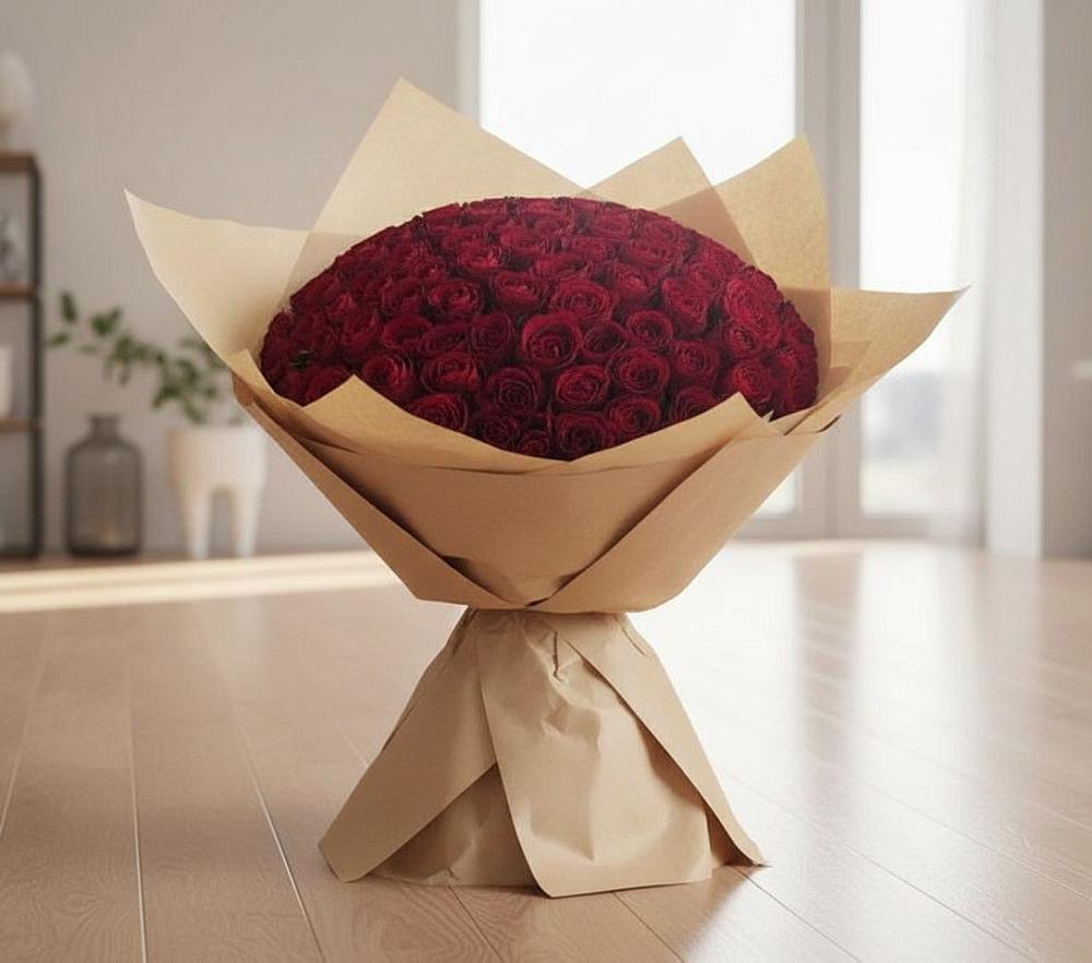 Букет 101 Красная роза в Белом Яре Томской области