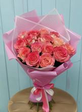 Букет 15 Розовых роз Равель #REPLACE_PRED# Белом Яре Томской области