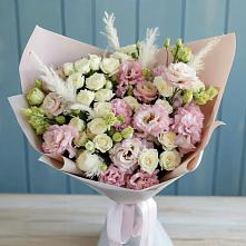 Букет цветов из:  Альстромерии и Розы в Белом Яре Томской области